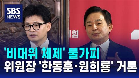 비대위 체제 불가피위원장으로 한동훈 · 원희룡 거론 Sbs Youtube