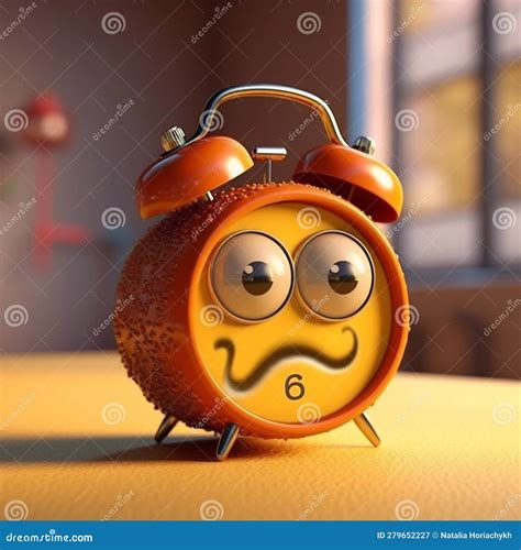 Cartoon Alarm Clock Character Sad D Alarm Clock Stock Illustration