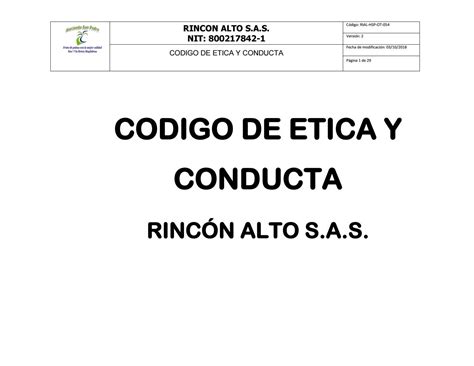 Codigo De Etica Y Conducta By Agrourbanan Issuu