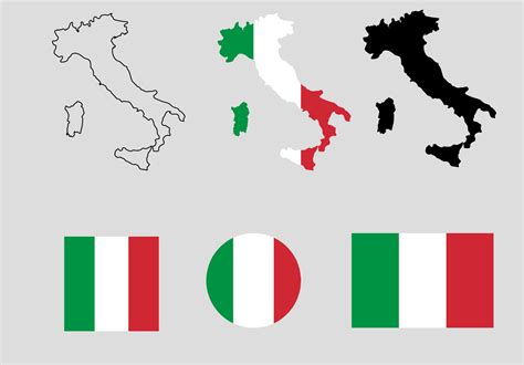 Italy flag map icon set vector 8478739 Vector Art at Vecteezy