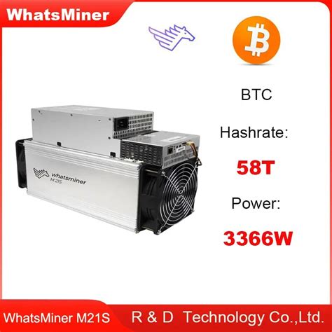 Used Bitcoin Miner Whatsminer M21S 58T With Power Supply Used Asic