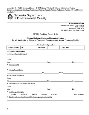 Fillable Online Deq State Ne Appendix B Npdes Combined Form B