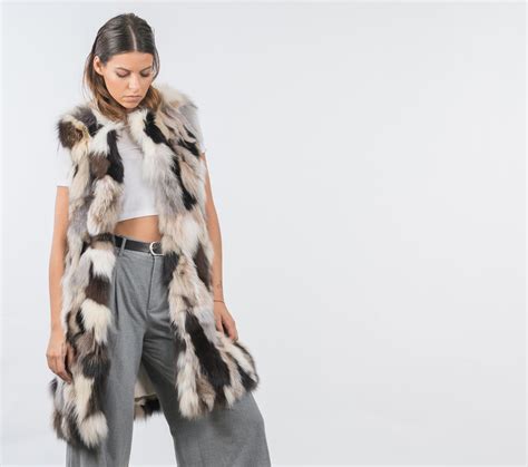 Cropped Fox Fur Vest 100 Real Fur Haute Acorn