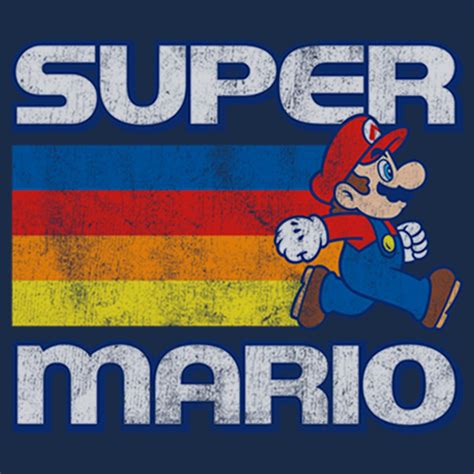 Mens Nintendo Super Mario Rainbow Stripes T Shirt Fifth Sun