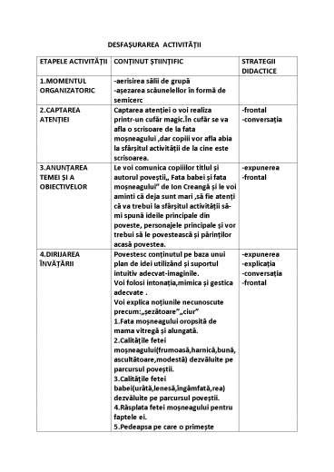 Plan de Lecție Cum Este A Fost și va fi Aici pe Pământ Proiect DOCX