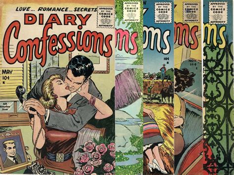 Diary Confessions Collection Stanley Morse Key Vintage Romance Comic Book May 1955 April 1956