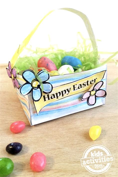 Free Easter Basket Template For Cute Diy Easter Basket Craft Kids