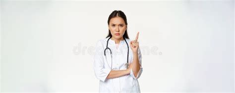 Doctor Shows Disapproval Scolding Patient Angry Female Asian