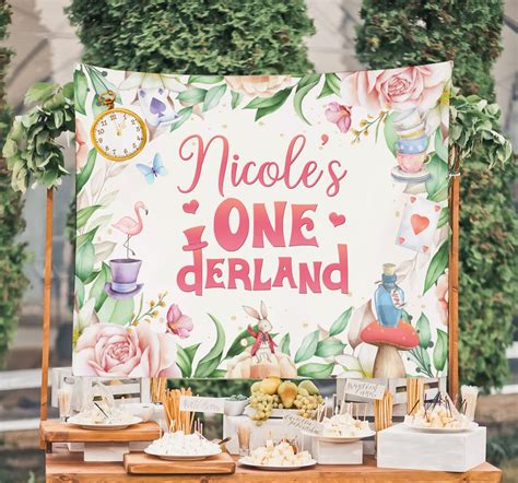 Alice in Wonderland Backdrop, Personalized and Printable Banner for ...