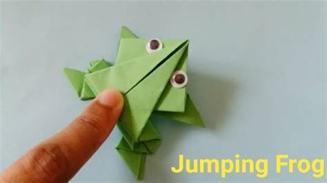 How To Make A Paper Frog That Jumps High And Far Diy Jumping Frog