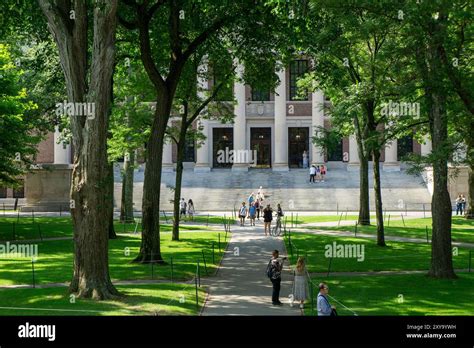 The Harry Elkins Widener Memorial Library, building exterior, Harvard ...