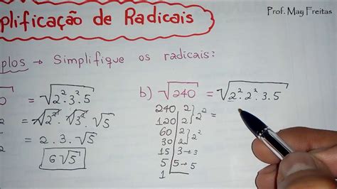 Radiciação Simplificação De Radicais Youtube