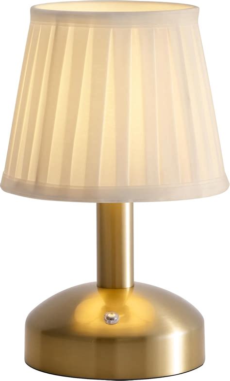 KDG Modern Cordless Small Table Lamp Portable LED Fabric Shade Desk