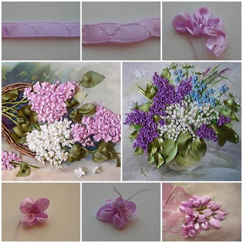 How to Make Embroidery Ribbon Lilac Flowers