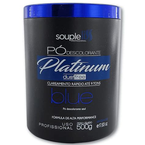 Pó descolorante Profissional Platinum Dust Free Blue 500g Souple Liss