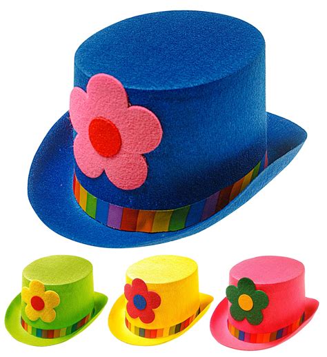 Clown Felt Top Hat With Flower