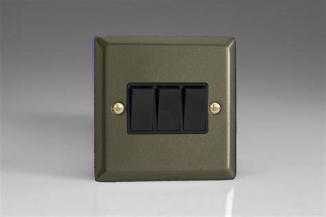 Varilight Classic Graphite 3 Gang 10a 1 Or 2 Way Rocker Switch Switch Socket And Supplies