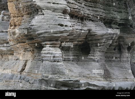 Chapel Rock Sandstone Beddings Inside Pictured Rocks State Park