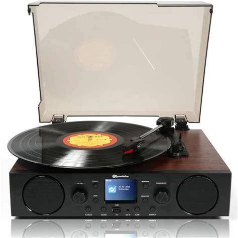 Roadstar TTR 8850ED BT Tourne Disque Vinyle 33 45 78 Tr Min Radio FM