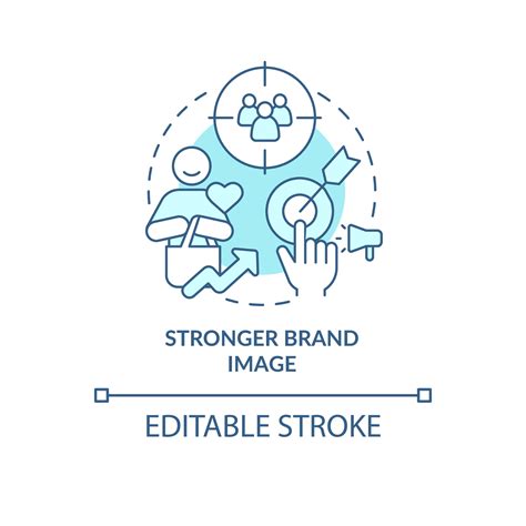 Stronger brand image blue concept icon. Credibility. Market
