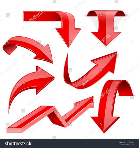 Red Arrows 3d Shiny Set Icons Stock Illustration 1373275682 Shutterstock