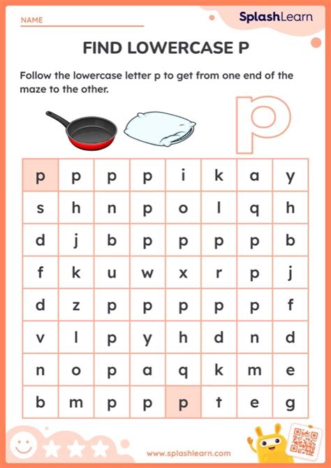 Lowercase Letter P Maze Worksheet