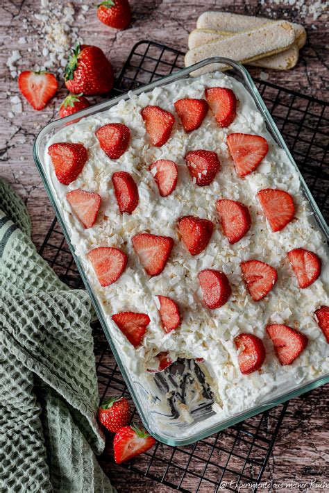 Kokos Tiramisu mit Erdbeeren Experimente aus meiner Küche