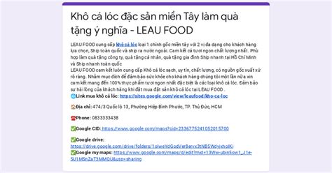 Kh C L C C S N Mi N T Y L M Qu T Ng Ngh A Leau Food