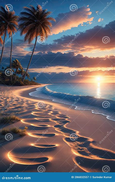 A Beautiful Sunset Over A Tropical Desert Island The Sunset