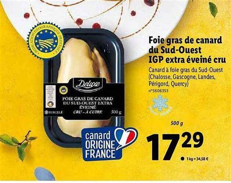 Promo Foie Gras De Canard Du Sud Ouest Igp Extra Vein Cru Deluxe Chez