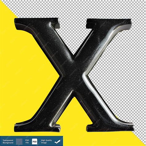 Premium Psd Black Letter X Isolated On White Background Minimalist