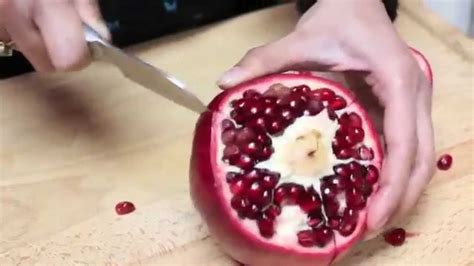 How To Cut Open A Pomegranate Youtube