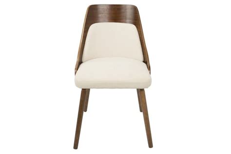 Anabelle Mid Century Modern Dining Chair In Walnut And Cream By LumiSource