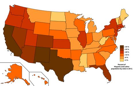 Hispaniclatino Population By Percentage In Us States 2012 1280 X 806