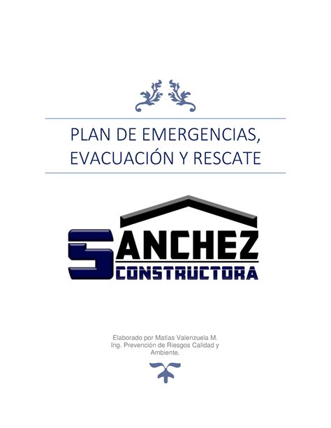 Plan De Emergencia Constructora Sanchez Finning Concepci N Plan De