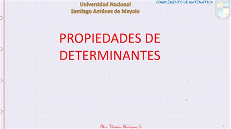 Solution Propiedades De Los Determinantes Studypool