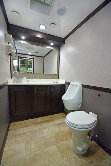 Luxury Portable Restroom Trailer Station With Urinal Rich Portable