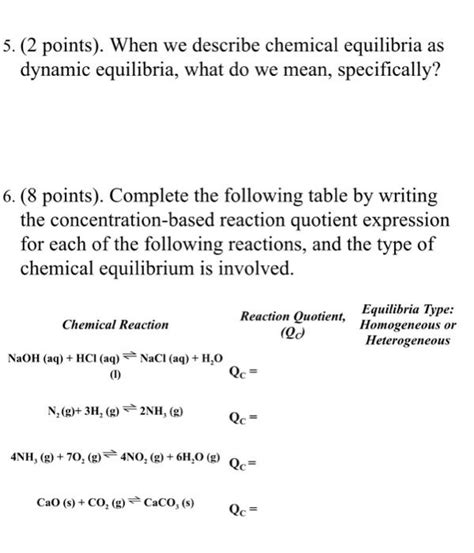 Solved Points When We Describe Chemical Equilibria Chegg