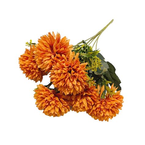 Artificial Fall Flowers Bouquet 6 Stems Mums Mum Chrysanthemum Fall