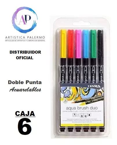 Marcador Acuarelable Lyra Aqua Brush Duo Primary Tones X 6 MercadoLibre