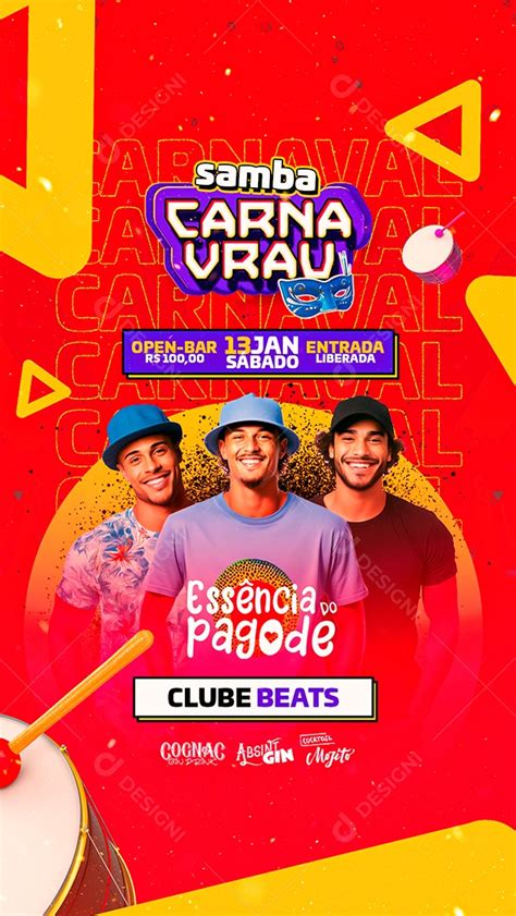 Story Flyer Carnaval Samba Carna Vrau Essência Do Pagode Social Media