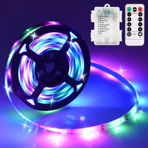 Amazon Echosari 9 8FT 90Led RGB Strip Lights Battery Powered