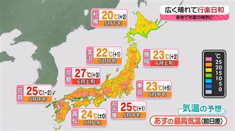 【天気】全国的に晴れ、夏日続出へ紫外線に注意 九州南部や南西諸島では雨降る所も（2024年4月12日掲載）｜日テレnews Nnn