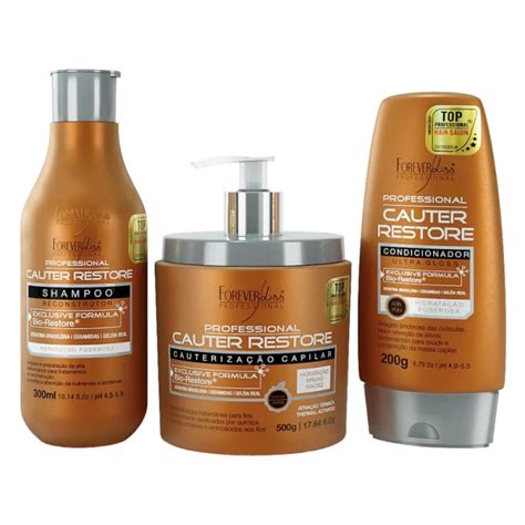 Forever Liss Kit Cauterização Shampoo Cauter Restore 300ml