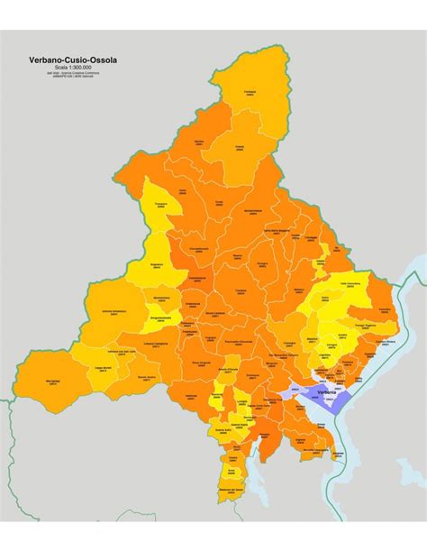 Mappa Dei Comuni E Cap Della Provincia Di Verbania