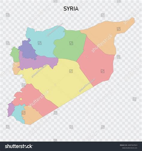 Isolated Colored Map Syria Borders Regions Stock Vector (Royalty Free ...