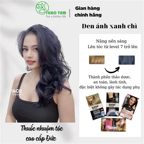 Thuốc nhuộm tóc Đen ánh xanh chì Than chì ánh xanh Xanh dương đen khói