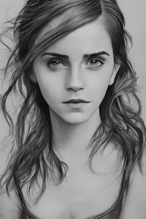 Emma Watson Hyper Realistyczne Malowanie · Creative Fabrica