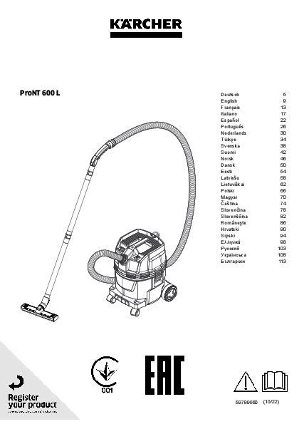 Kärcher ProNT 600 L Wet Dry Vacuum User Manual Multilingual Guide