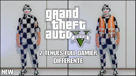 AVOIR 2 TENUES MODDER FULL DAMIER GILET D ÉBOUEUR SUR GTA 5 ONLINE